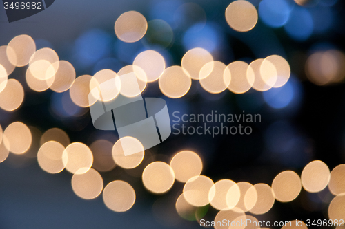 Image of bright lights on dark blue night background