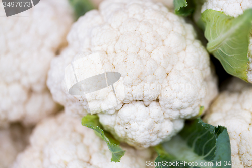 Image of close up of cauliflower at street market