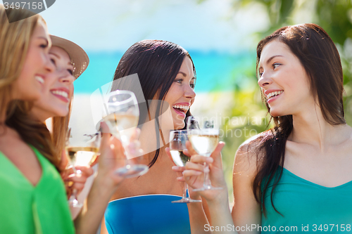 Image of girls with champagne glasses