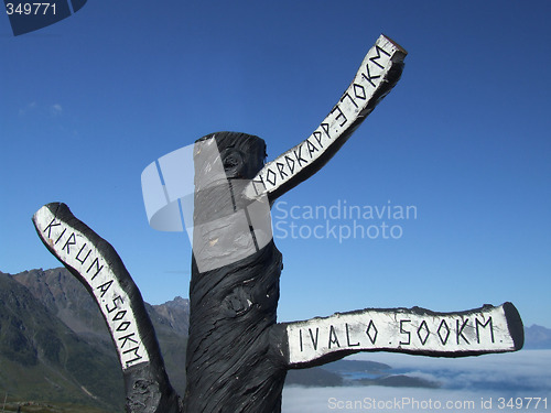 Image of Wooden sign in Norway
