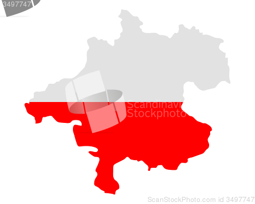 Image of Map and flag of Upper Austria