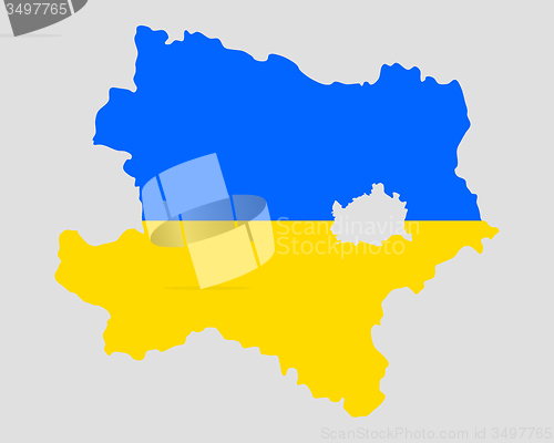 Image of Map and flag of Lower Austria