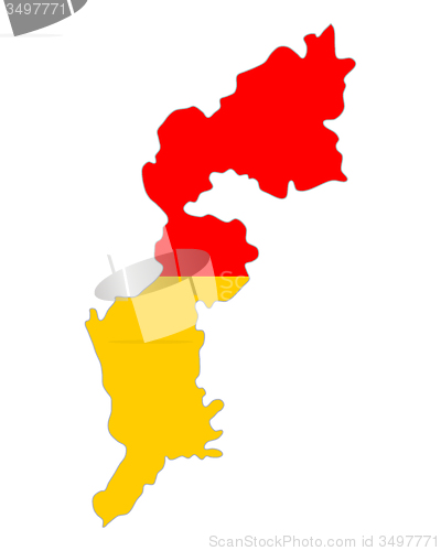 Image of Map and flag of Burgenland