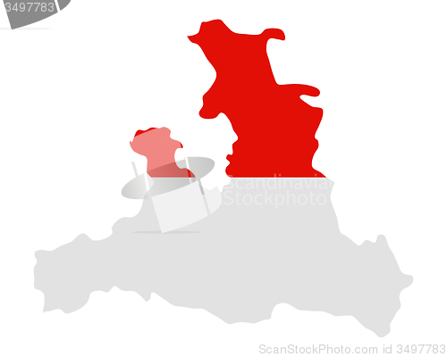 Image of Map and flag of Salzburg