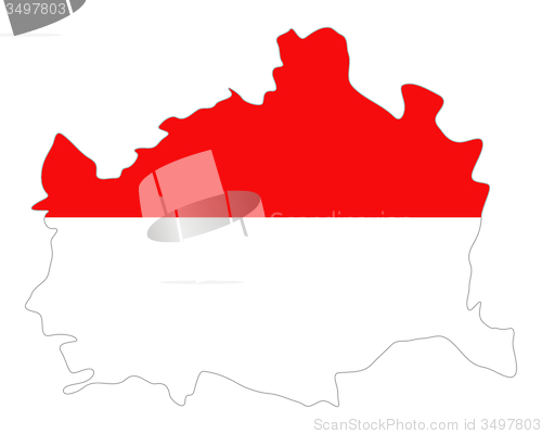 Image of Map and flag of Vienna