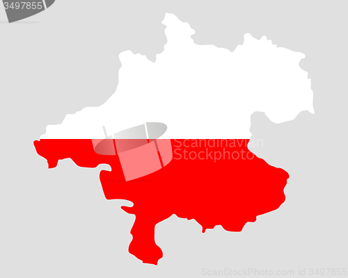 Image of Map and flag of Upper Austria