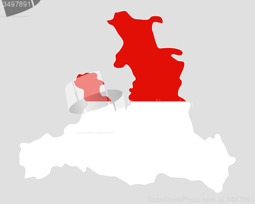 Image of Map and flag of Salzburg