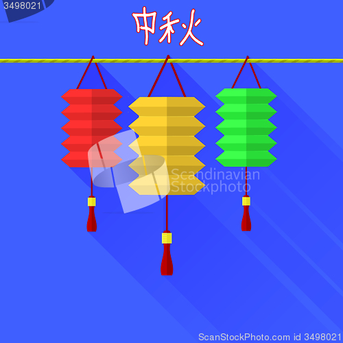 Image of Chinese mid autumn festival graphic design. 
