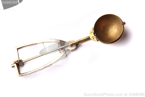Image of old ice cream spoon isolated