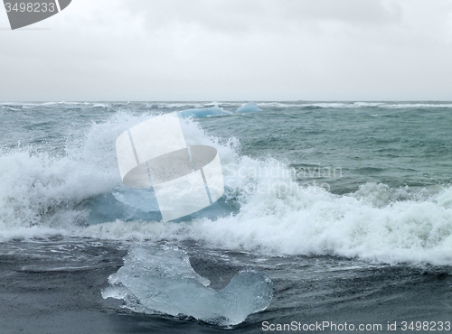 Image of coastal iceberg scenery