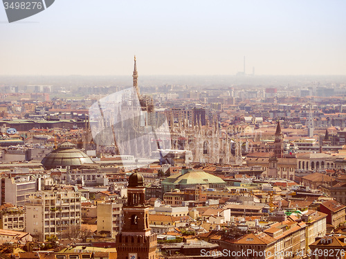 Image of Retro look Milan aerial view