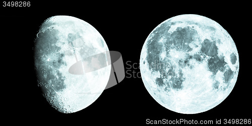 Image of Gibbous and full moon