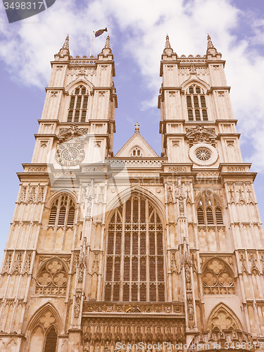 Image of Retro looking Westminster Abbey in London