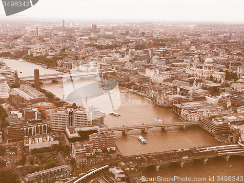 Image of Retro looking Aerial view of London