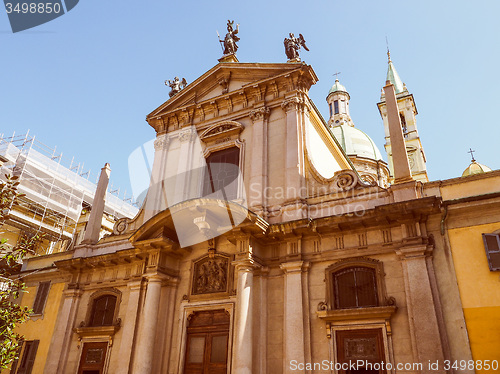 Image of Retro look St George church in Milan