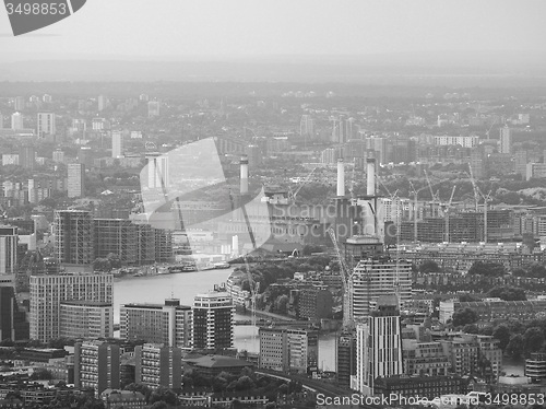 Image of Black and white Aerial view of London