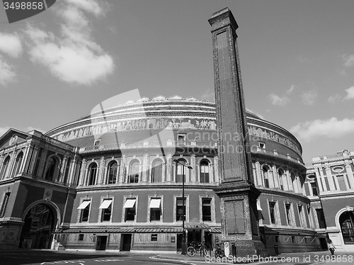 Image of Black and white Royal Albert Hall in London