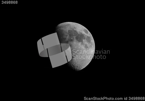 Image of Black and white Gibbous moon