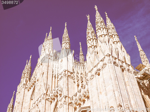 Image of Retro looking Milan Cathedral