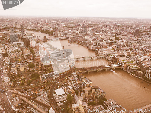 Image of Retro looking Aerial view of London
