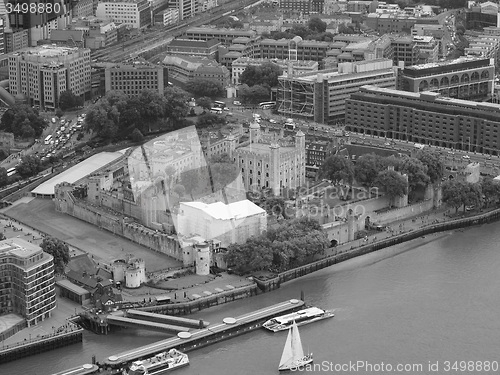 Image of Black and white Aerial view of London