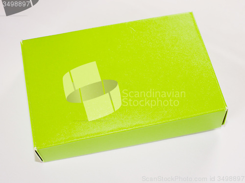 Image of Retro look Green yellow paper box