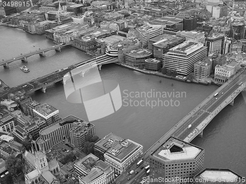 Image of Black and white Aerial view of London