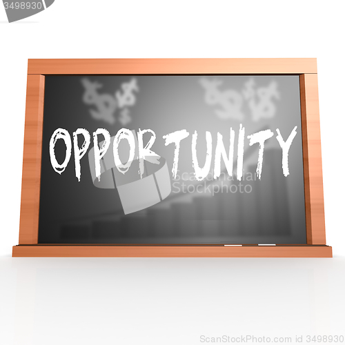 Image of Black board with opportunity word
