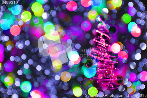 Image of color christmas lights as nice background
