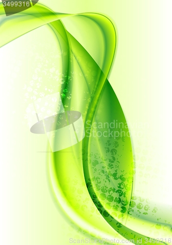 Image of Bright green smooth abstract waves design