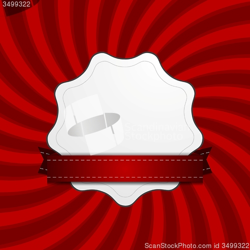 Image of Red retro swirl beams and blank label