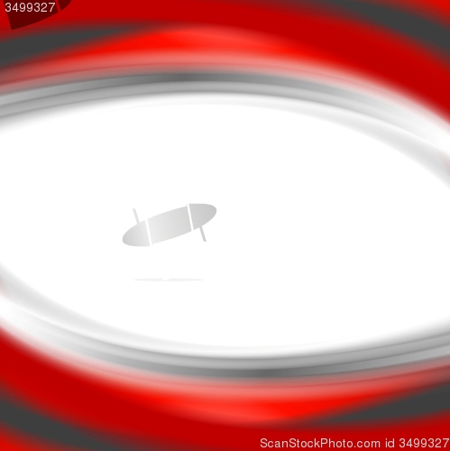 Image of Grey and red waves on white background