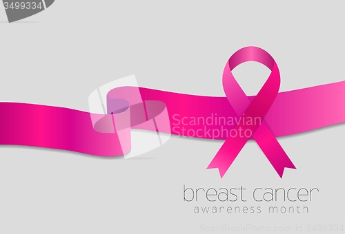 Image of Breast cancer awareness month. Pink ribbon design