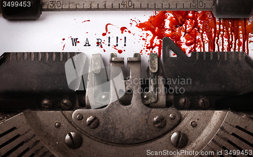 Image of Bloody note - Vintage inscription made by old typewriter