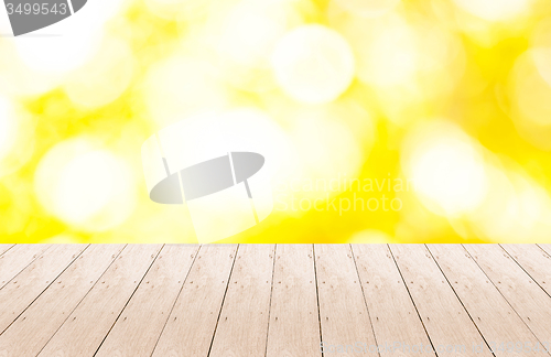 Image of Wood Plank with Bokeh Background