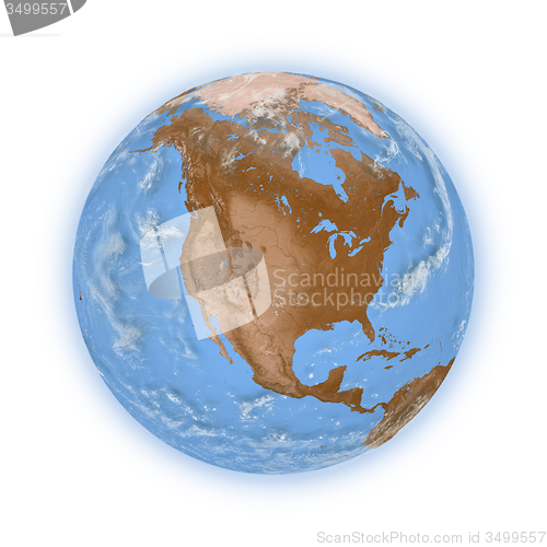 Image of North America on planet Earth