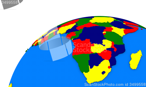 Image of south Africa on Earth political map