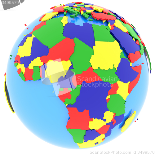 Image of Africa on the globe