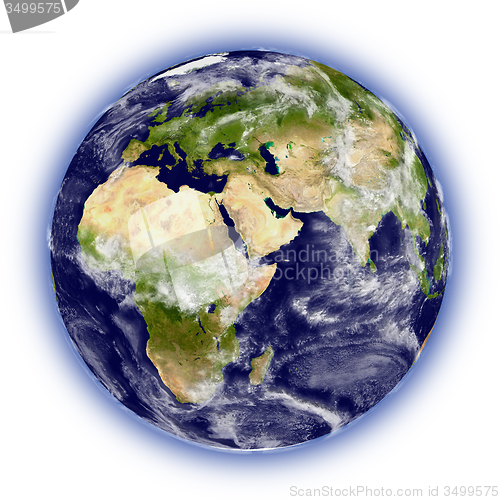 Image of Planet Earth on white