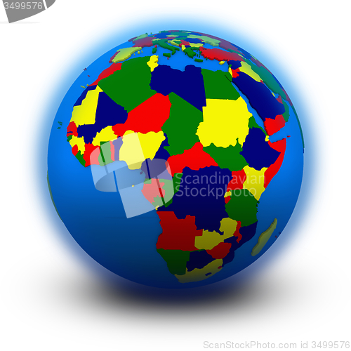 Image of Africa on political globe