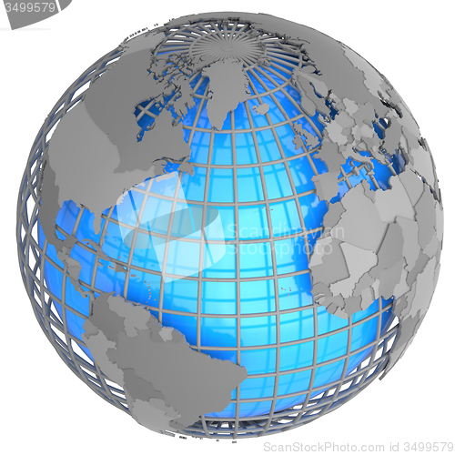 Image of Atlantic Ocean on the globe