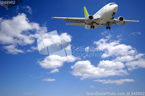 Image of Air plane and clouds