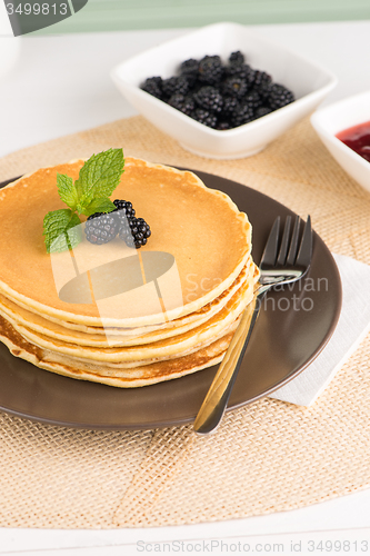 Image of Pancakes with fresh blackberries