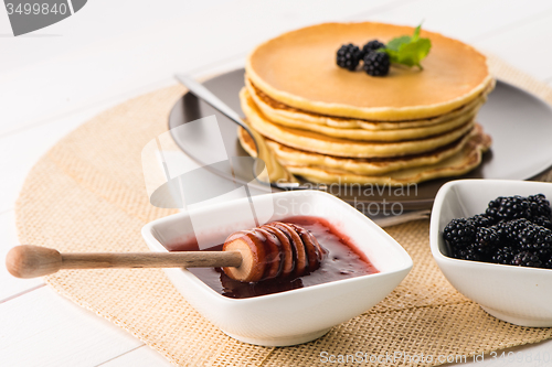 Image of Pancakes with fresh blackberries