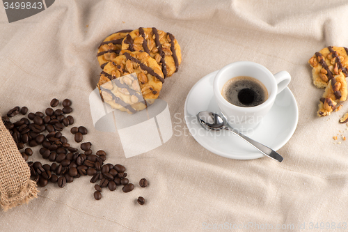 Image of White coffee cup with coffee
