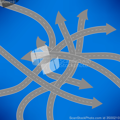 Image of Roads Icon on Blue Background.