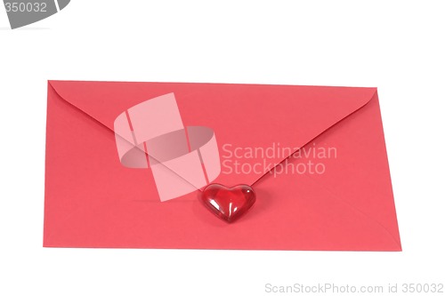 Image of Red Envelope with plastic Heart
