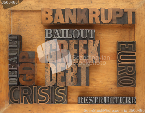 Image of words related to Greece financial crisis