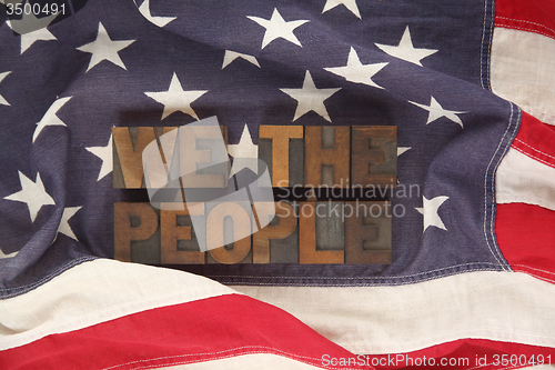 Image of American flag with the words we the people