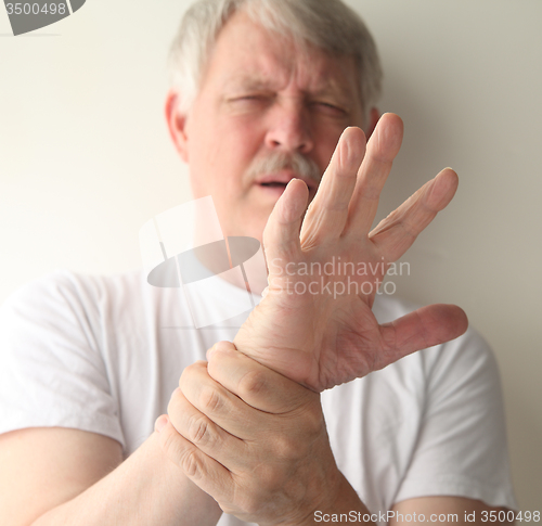 Image of man with a sore hand